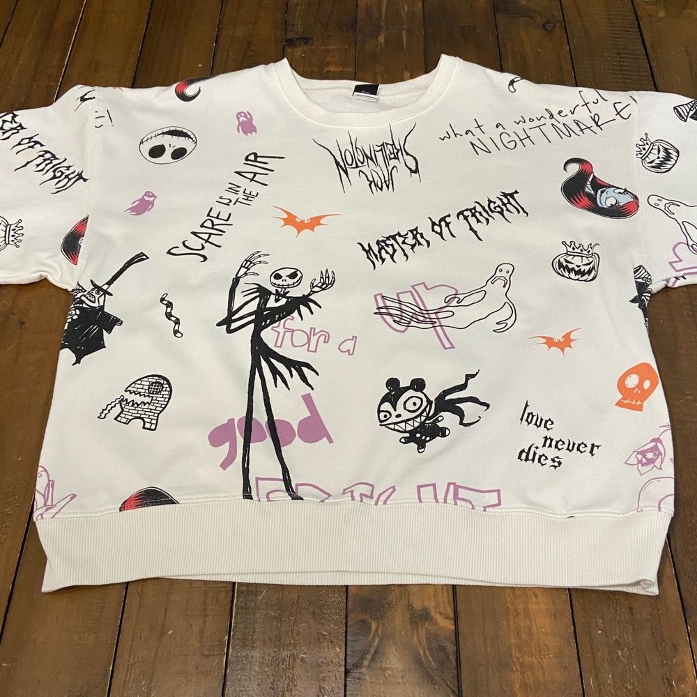 Disney Nightmare Before Christmas Jack Skellington AOP Sweatshirt XL JT27150